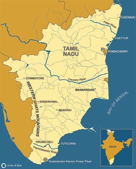 Tamil Nadu Map - Circle of Blue