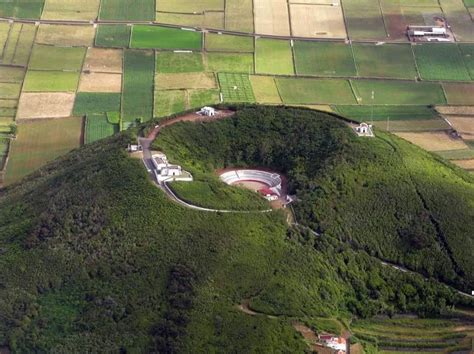 Bull fighting arena inside a volcano crater (Graciosa Island, Azores Archipelago, Portugal) : pics