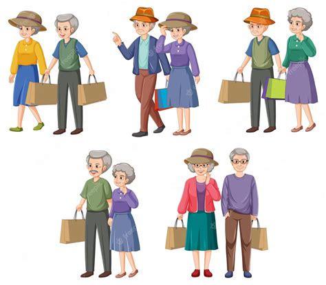 Free Vector | Collection of elderly people characters