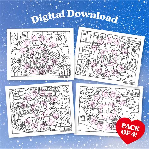 Digital Download • December Coloring Pages – Bobbie Goods