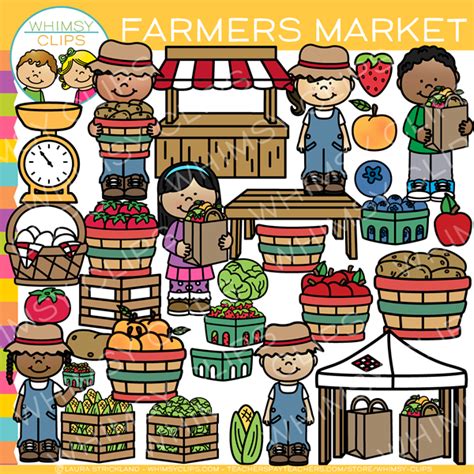 Kids Farmer Market Clip Art , Images & Illustrations | Whimsy Clips