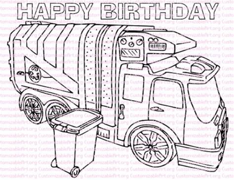 Garbage Truck Birthday Party Printables Garbage Truck Coloring - Etsy