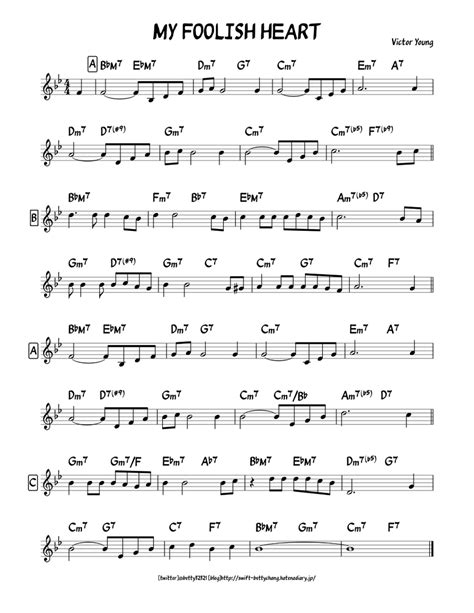 MY FOOLISH HEART sheet music for Piano download free in PDF or MIDI