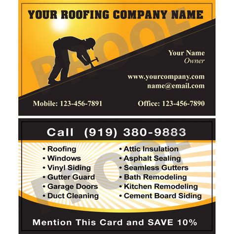 Roofing Business Cards Templates