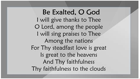 Be Exalted, O God Lyrics - YouTube