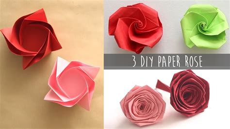 3 Easy DIY Paper Rose - YouTube