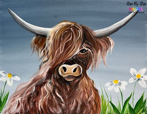 Learn to paint a "Highland Cow" - Bonus Members Tutorial - Step By Step ...