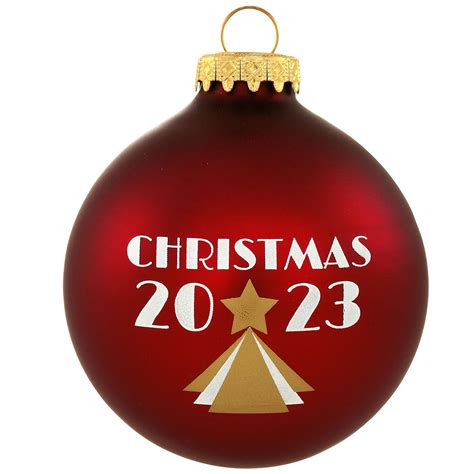 Christmas 2023 Burgundy Glass Ornament