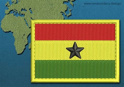 Design embroidery Flag of Ghana Rectangle with Colour Trim by ...