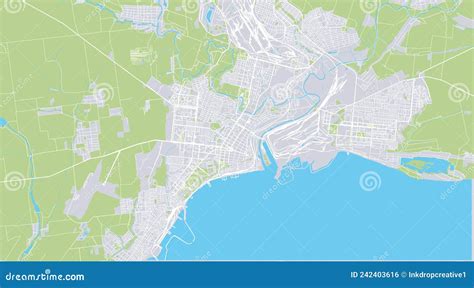 Mariupol Vector Map. Detailed Map Of Mariupol City Administrative Area. Cityscape Panorama. Road ...