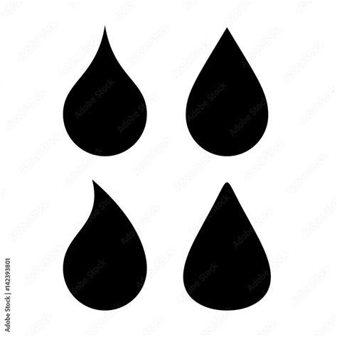 Water drop vector silhouette icon Stock Vector | Adobe Stock