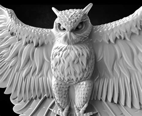 Owl 3D STL Model for CNC Router - Instant Download