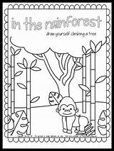 In The Rainforest Coloring Page  Draw Yourself Climbing A Tree FREE sketch template
