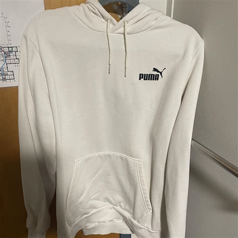 Puma Men's White Hoodie | Depop