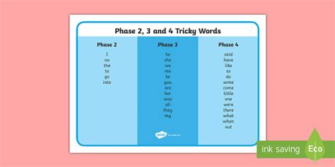 Phase 2 3 and 4 Tricky Words Word Mat - Phase 2 to 5 Tricky Words Word Mat