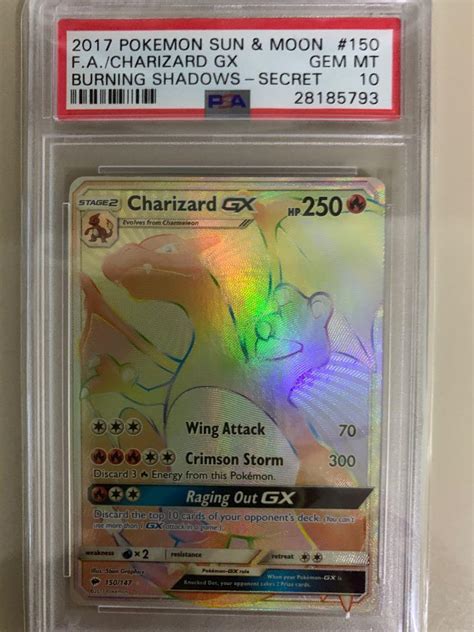 Pokemon Card Charizard GX Hyper Rare PSA 10, Toys & Games, Board Games ...