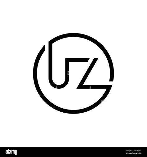 Initial Circle UZ letter Logo Design vector Template. Abstract Letter ...