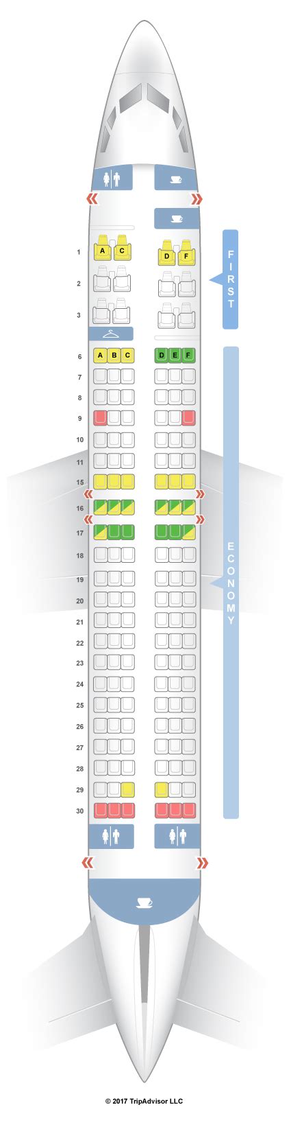 SeatGuru Seat Map Alaska Airlines Boeing 737-400 (734)