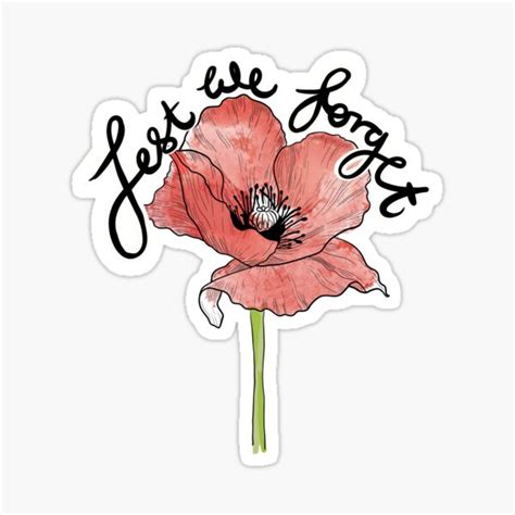 "Lest we forget Poppy WW1" Sticker for Sale by SpiritedArtwork | Redbubble