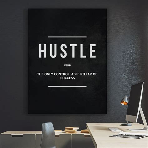 Hustle Verb Motivational Wall Art Canvas Print Office Decor | Etsy