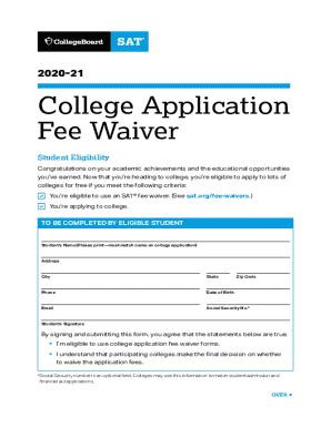 College Application Fee Waiver Form - Fill Online, Printable, Fillable ...