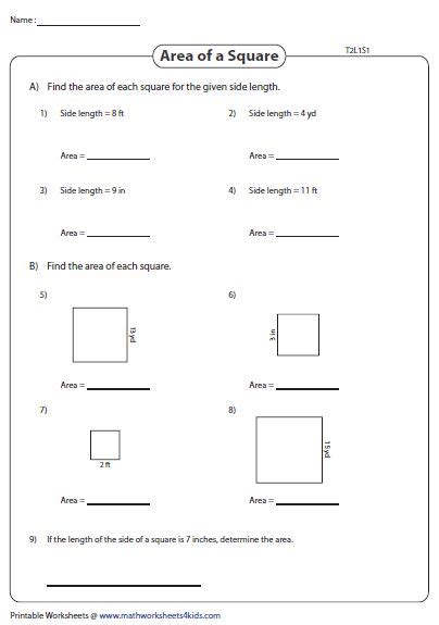 8 Square Worksheets ideas | area and perimeter, worksheets, square