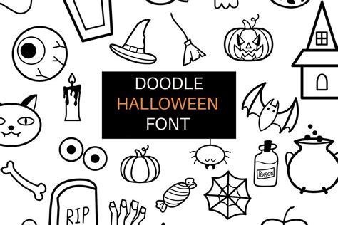 Halloween Doodle Font by digitalplannerland · Creative Fabrica