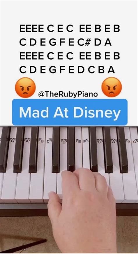 Mad at Disney | Piano notes songs, Easy piano songs, Piano songs