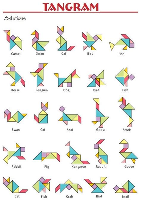 49 Animal Tangrams and Additional 19 Animal Tangram Puzzles Printed Digital Download - Etsy ...