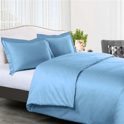 100% Cotton Duvet Cover Sets 300 Thread Count Solid - Full/Queen - Blue - Walmart.com