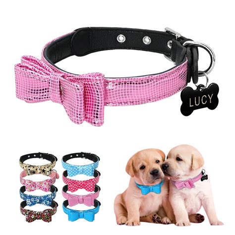 Aliexpress.com : Buy Cute Bowknot Small Puppy Dog Cat Collars Padded Leather Pet Bling Dog ...