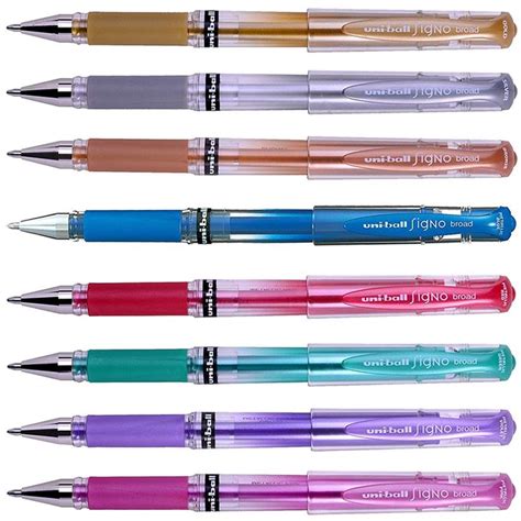 Uni-ball UM-153 Signo Broad Metallic Gel Pens Set Of 8