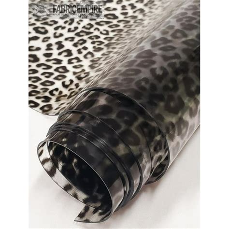 Transparent Leopard Print Plastic Vinyl Fabric Clear / 30 GAUGE / 54 ...