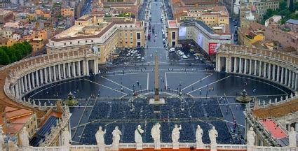 The big St. Peter's Square in the Vatican (Rome)