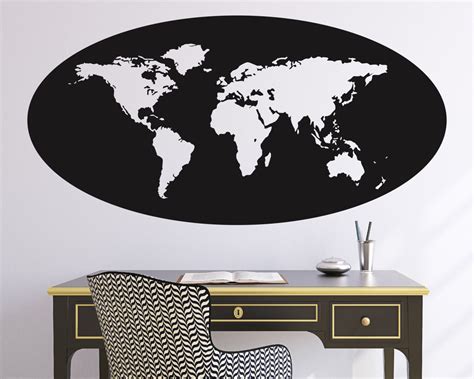 Wall Decal 44"W World Map Oval Outline by Zapoart on Etsy https://www.etsy.com/listing/80121848 ...