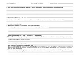 Communications: Merit Badge Workbook Worksheet for 5th - 12th Grade | Lesson Planet