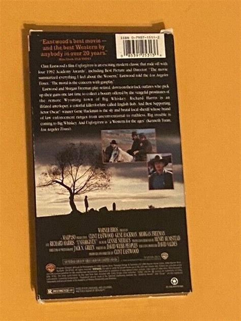 Unforgiven (VHS, 1993, Warner Bros.) Gene Hackman/Clint Eastwood ...
