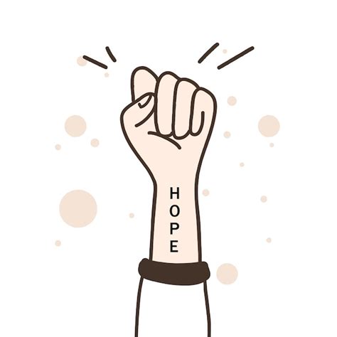 Premium Vector | Hope concept raised fist in the air with hope message ...