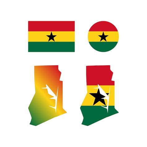 Premium Vector | Ghana national map and flag vectors set