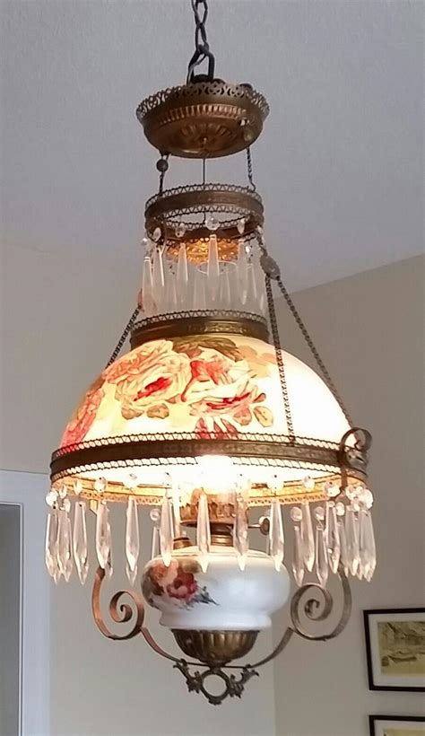 Electrified Antique Hanging Oil Lamp | InstAppraisal