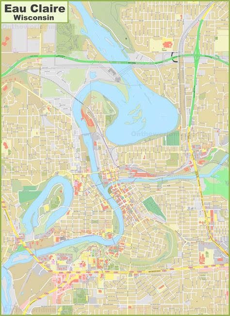 Large detailed map of Eau Claire - Ontheworldmap.com