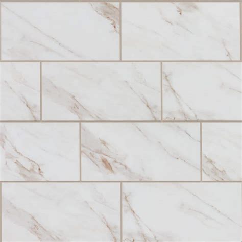 Marazzi Sanden Calacatta Gold Marble Matte 12 in. x 24 in. Glazed Porcelain Floor and Wall Tile ...