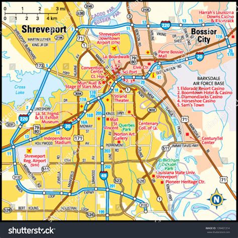 Shreveport Louisiana Area Map: เวกเตอร์สต็อก (ปลอดค่าลิขสิทธิ์) 139401314