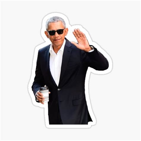 "Barack Obama Sunglasses and Coffee" Sticker by jsetow | Redbubble