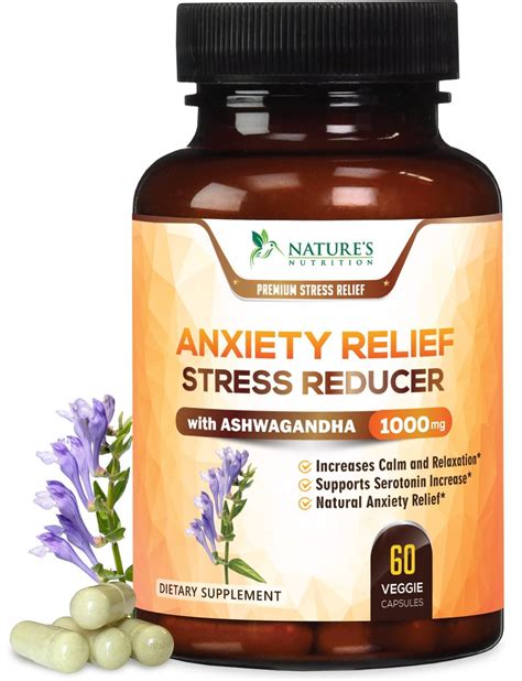 Nature's Nutrition Anxiety Relief Pills & Herbal Stress Reducer, 1000 mg, 60 Capsules - Walmart.com