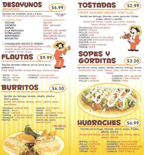 Menu at los tres amigos restaurant, Chicago, E 106th St