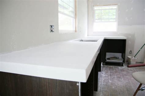 DIY White Concrete Countertops - Chris Loves Julia