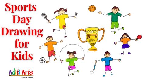 Sports Day Drawing | National Sports Day Drawing | Sports Day Drawing for Kids | Sports Day ...