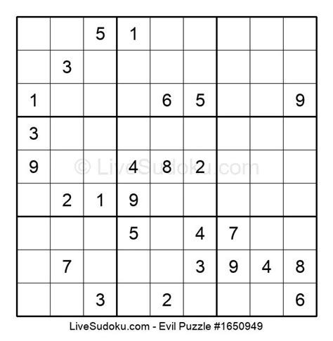 Evil Sudoku Online #1650949 - Live Sudoku