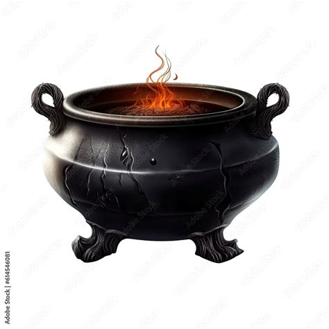 witches cauldron isolated on a transparent background, generative ai ...